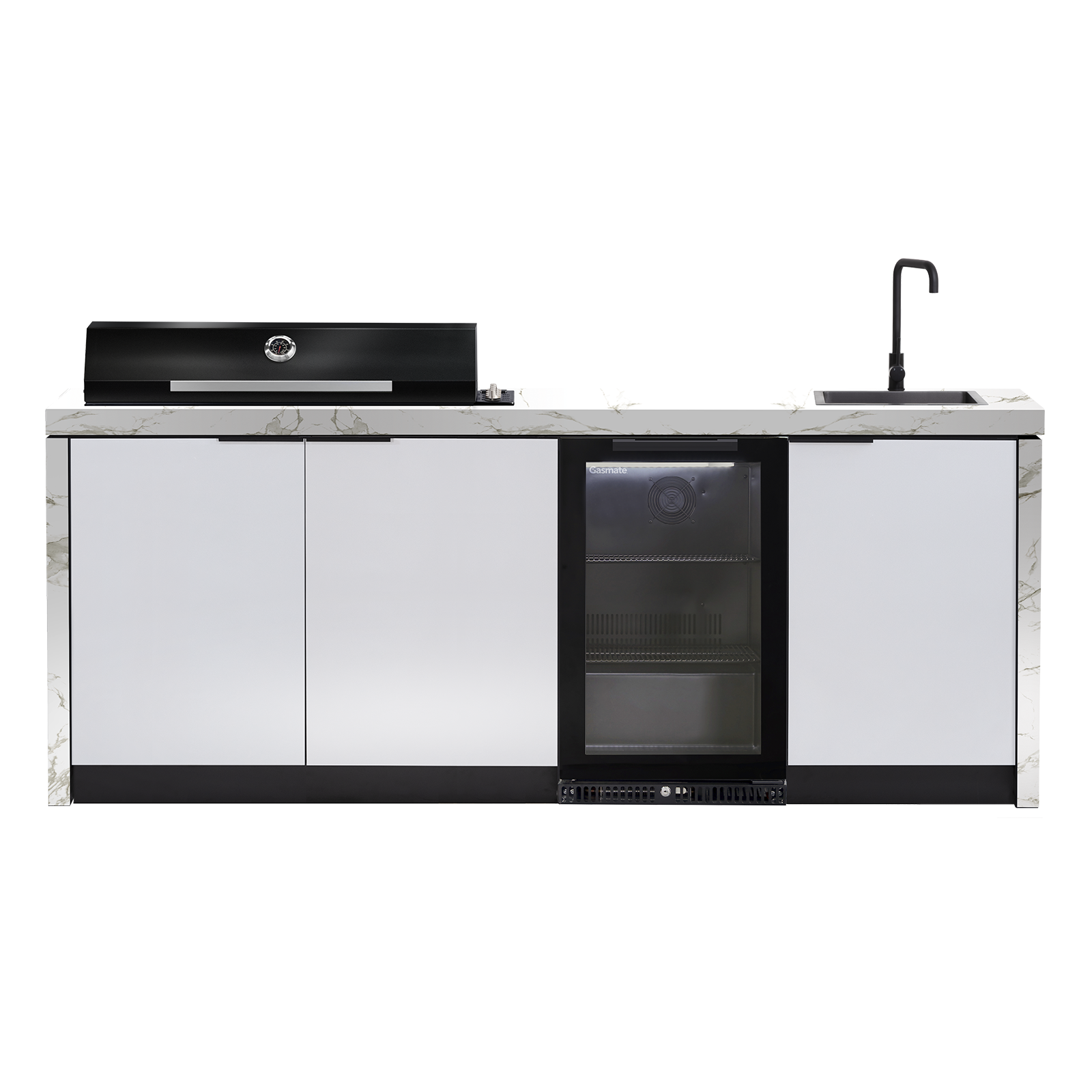 Cabinex Minimal Outdoor Kitchen with Gloss Black Artusi BBQ