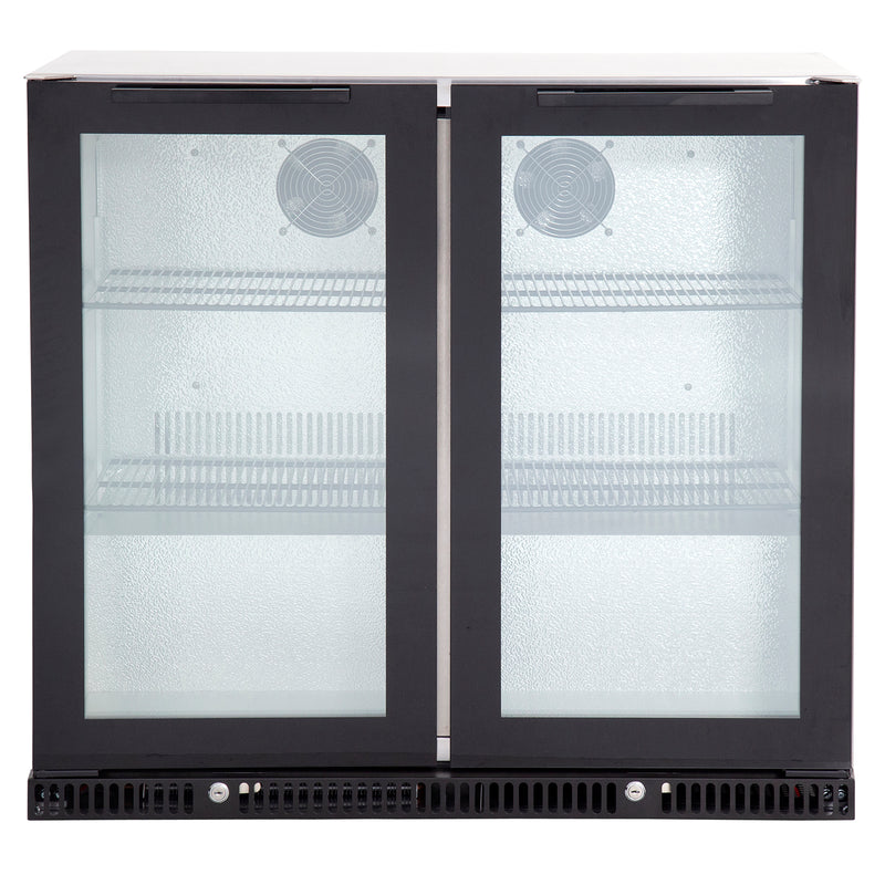Gasmate Premium 2-Door 187L Glass Door Bar Fridge with Aluminium Interior