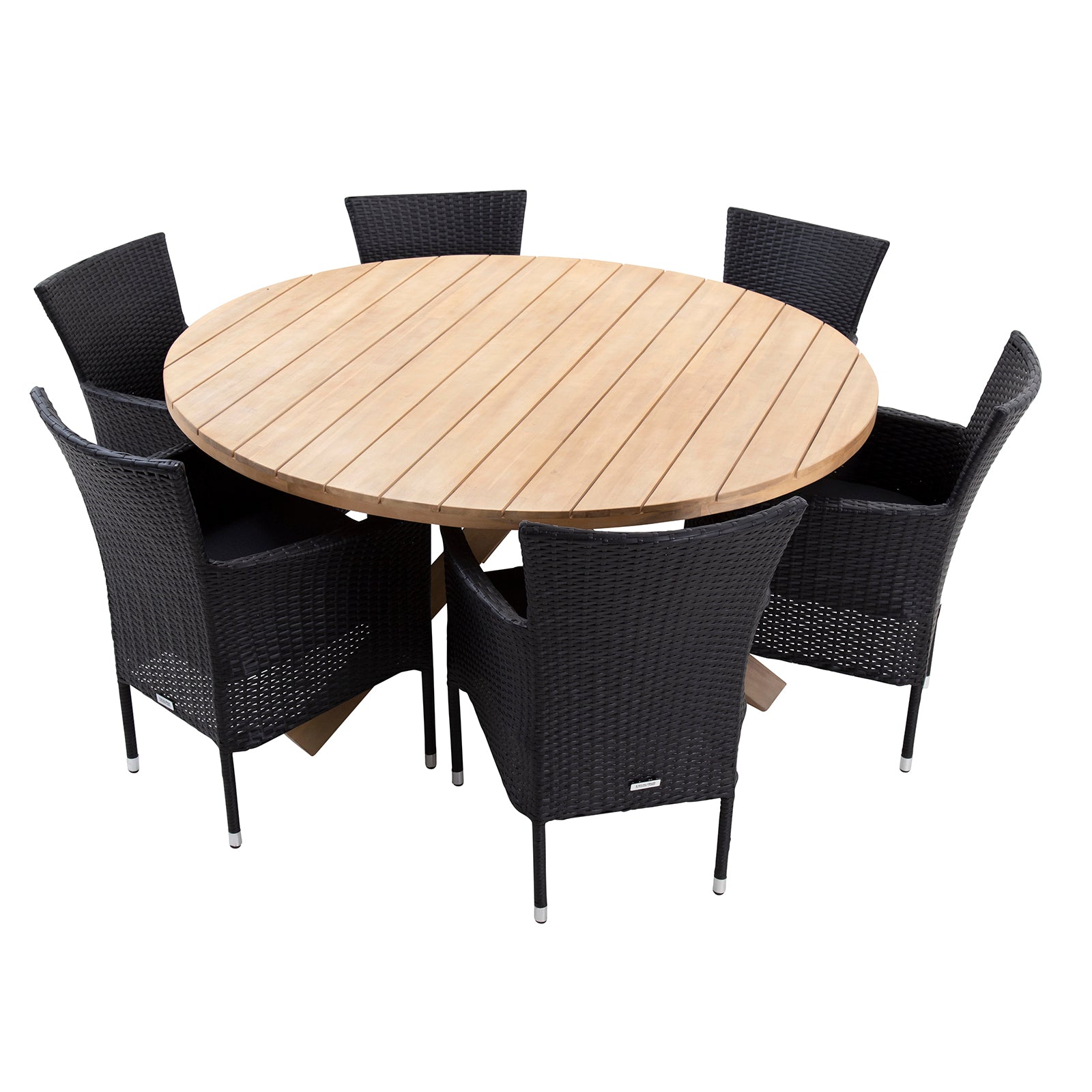 Excalibur Charlotte 7 piece Round Dining with Capri Chairs