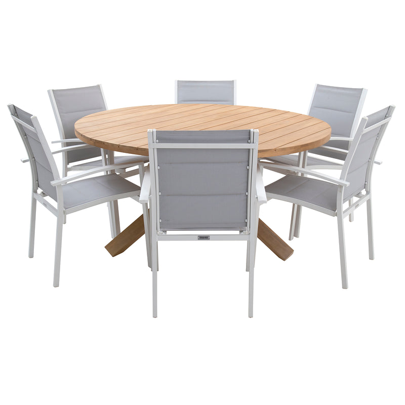 Excalibur Charlotte 7 piece Round Dining with Valencia Chairs