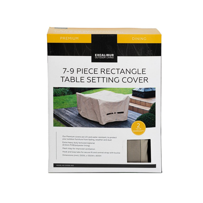 Excalibur Outdoor Living 7-9 Piece Rectangle Table Furniture Cover