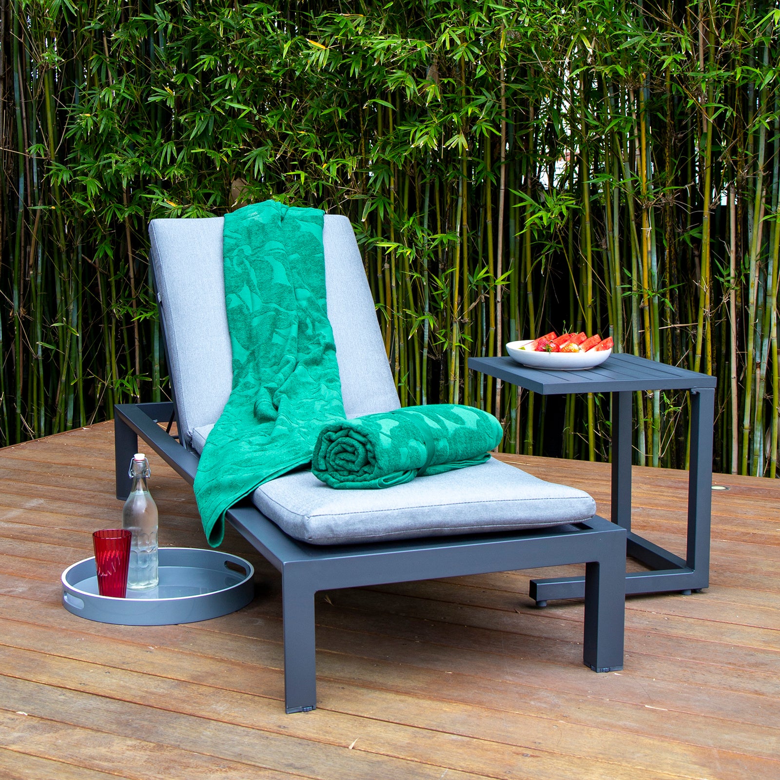 Evoke Sunlounge with Cushion and C'Side Table