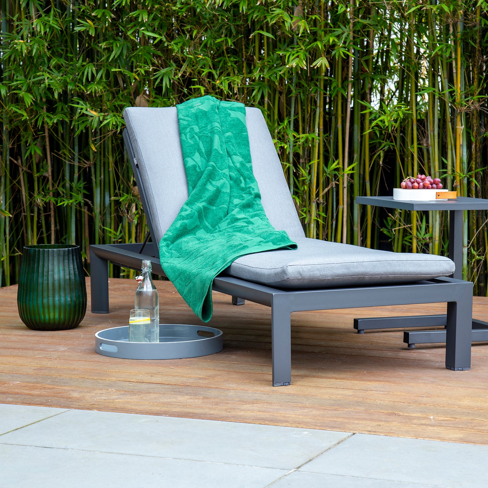 Evoke Sunlounge with Cushion and C'Side Table