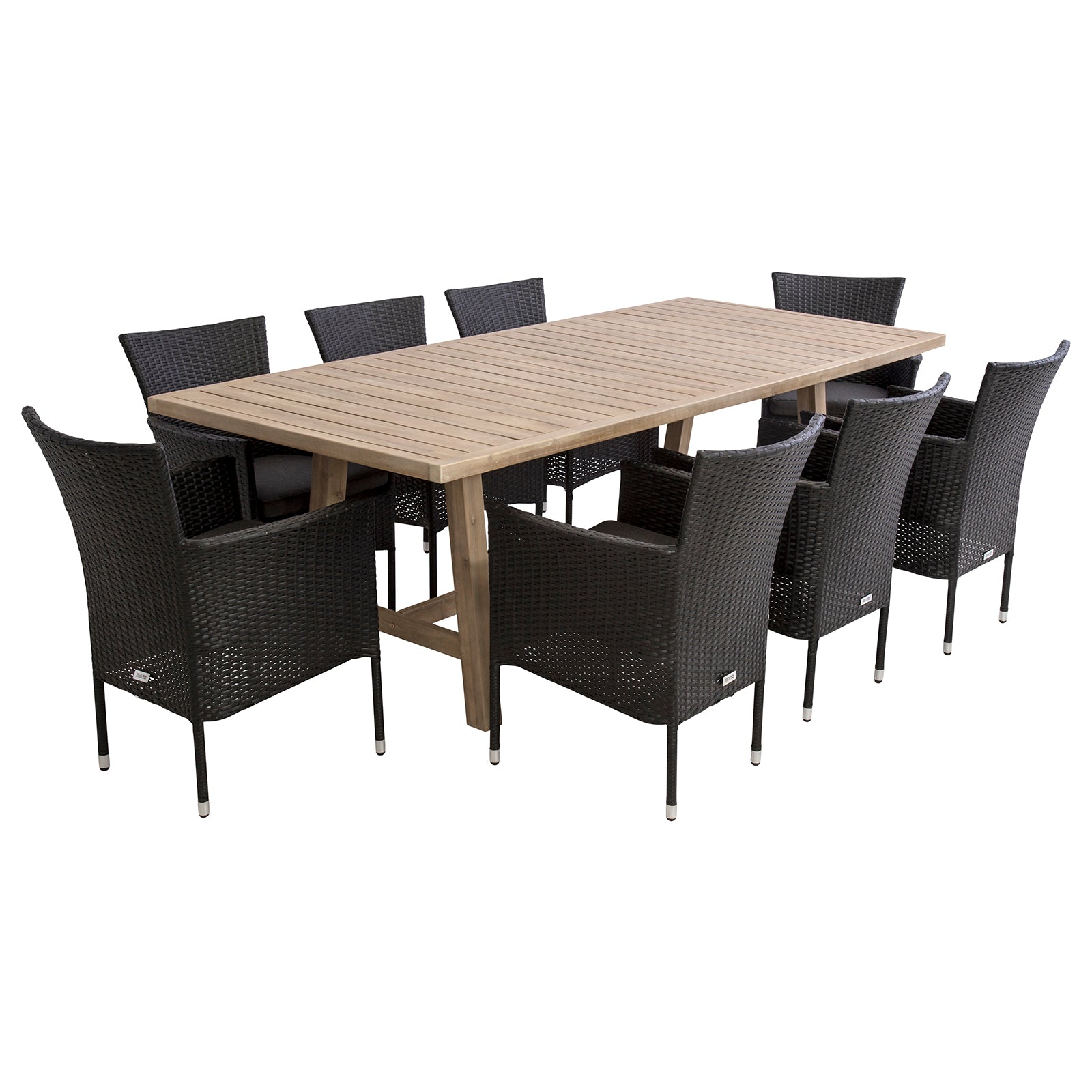 Excalibur Cherisse 9 piece Dining Setting with Capri Chairs