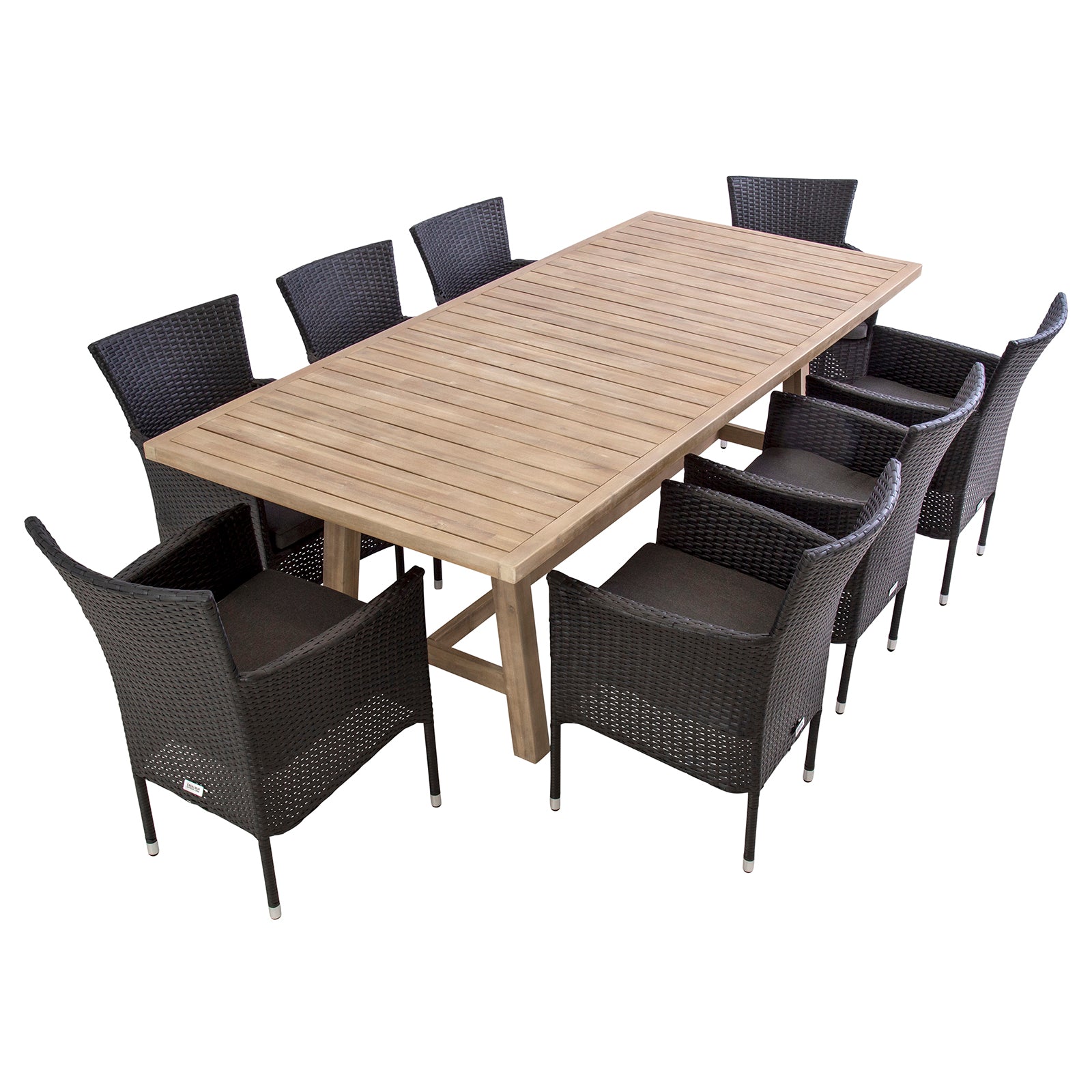 Excalibur Cherisse 9 piece Dining Setting with Capri Chairs