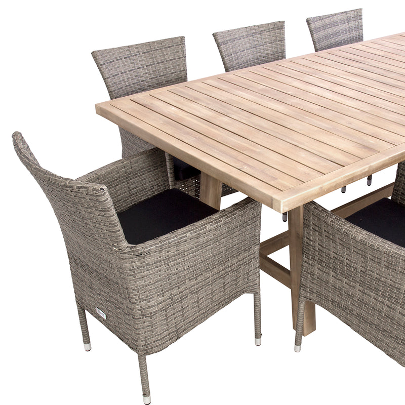 Excalibur Cherisse 9 piece Dining Setting with Capri Chairs