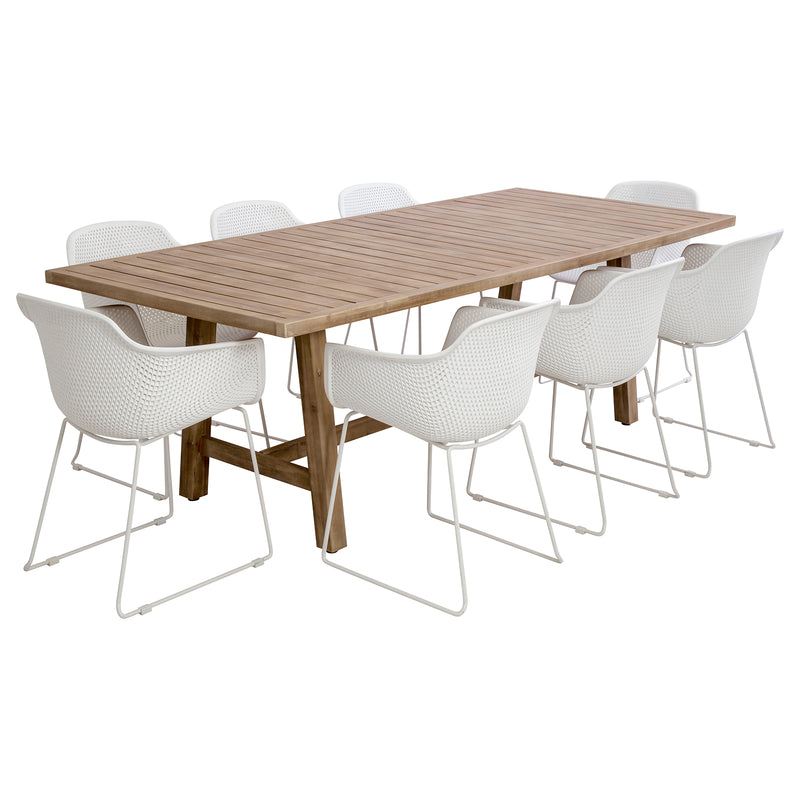 Excalibur Cherisse 9 piece Dining with Lilac Chairs