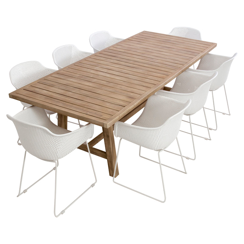 Excalibur Cherisse 9 piece Dining with Lilac Chairs