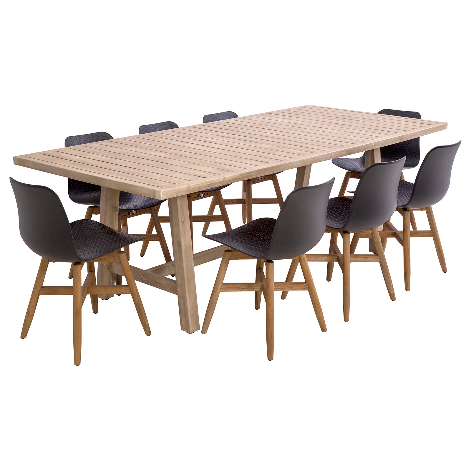 Excalibur Cherisse 9 piece Dining Setting with St Tropez Chairs