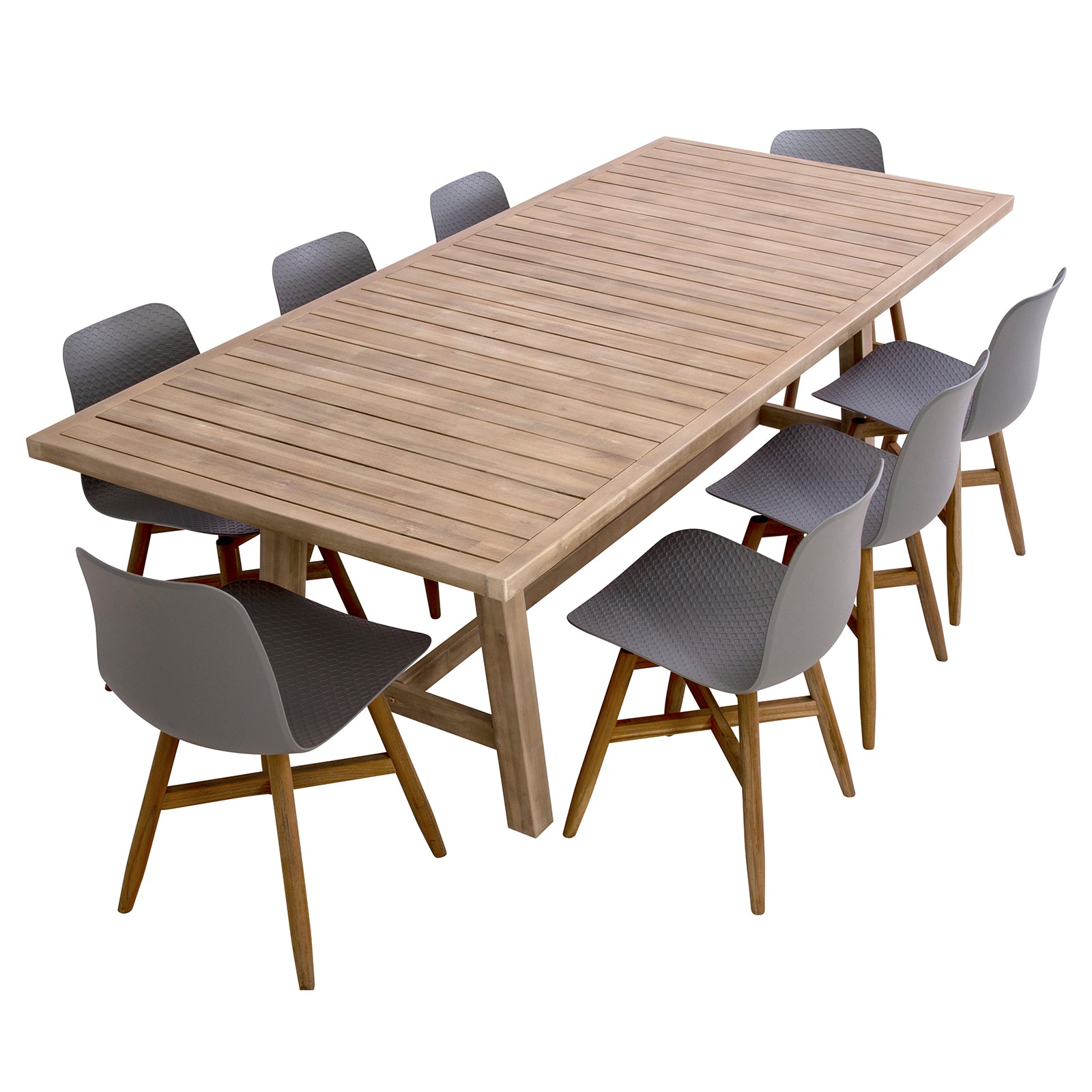 Excalibur Cherisse 9 piece Dining Setting with St Tropez Chairs