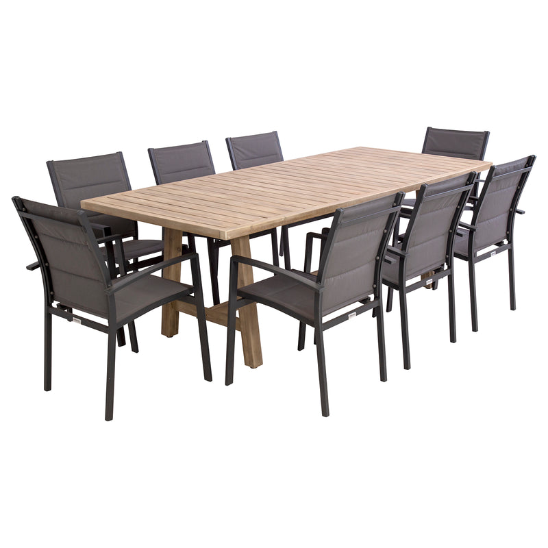 Excalibur Cherisse 9 piece Dining Setting with Valencia Chairs