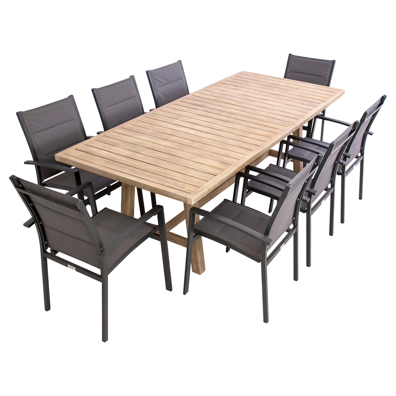 Excalibur Cherisse 9 piece Dining Setting with Valencia Chairs