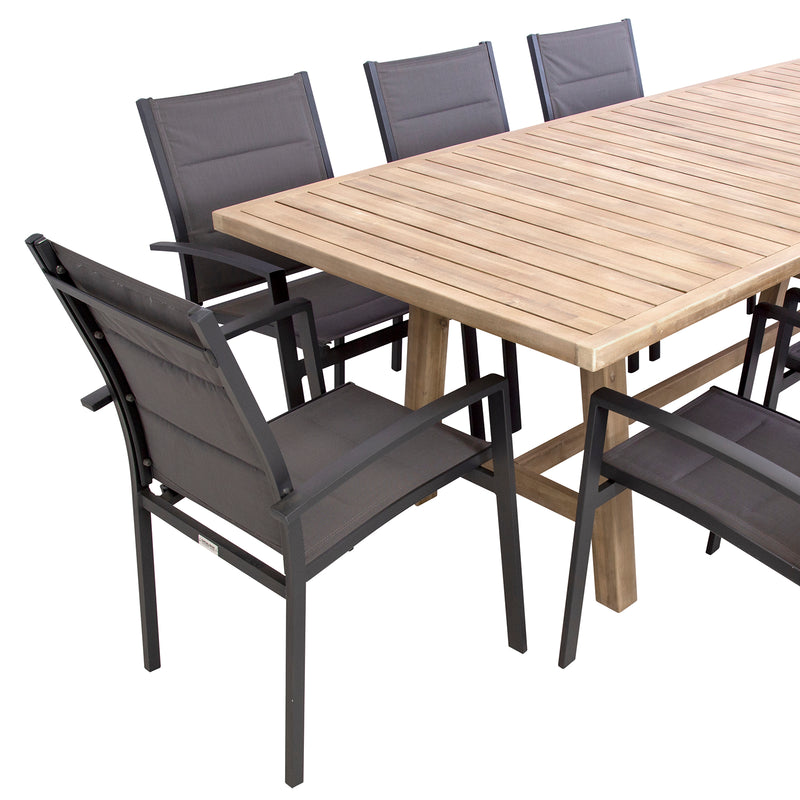 Excalibur Cherisse 9 piece Dining Setting with Valencia Chairs