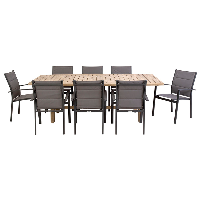 Excalibur Cherisse 9 piece Dining Setting with Valencia Chairs