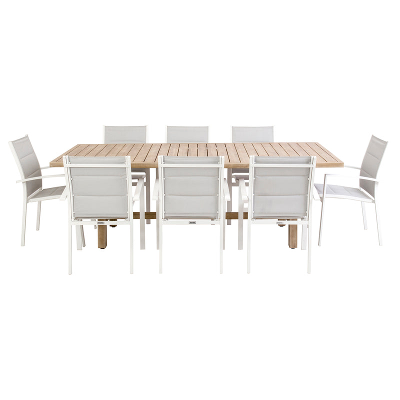 Excalibur Cherisse 9 piece Dining Setting with Valencia Chairs