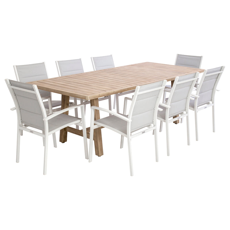 Excalibur Cherisse 9 piece Dining Setting with Valencia Chairs
