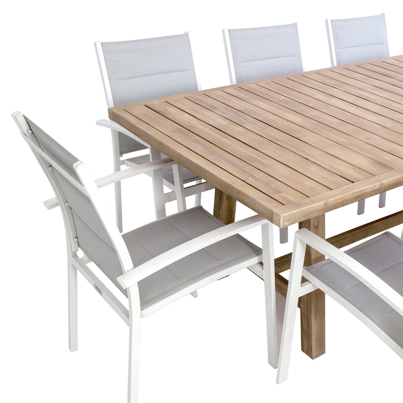 Excalibur Cherisse 9 piece Dining Setting with Valencia Chairs