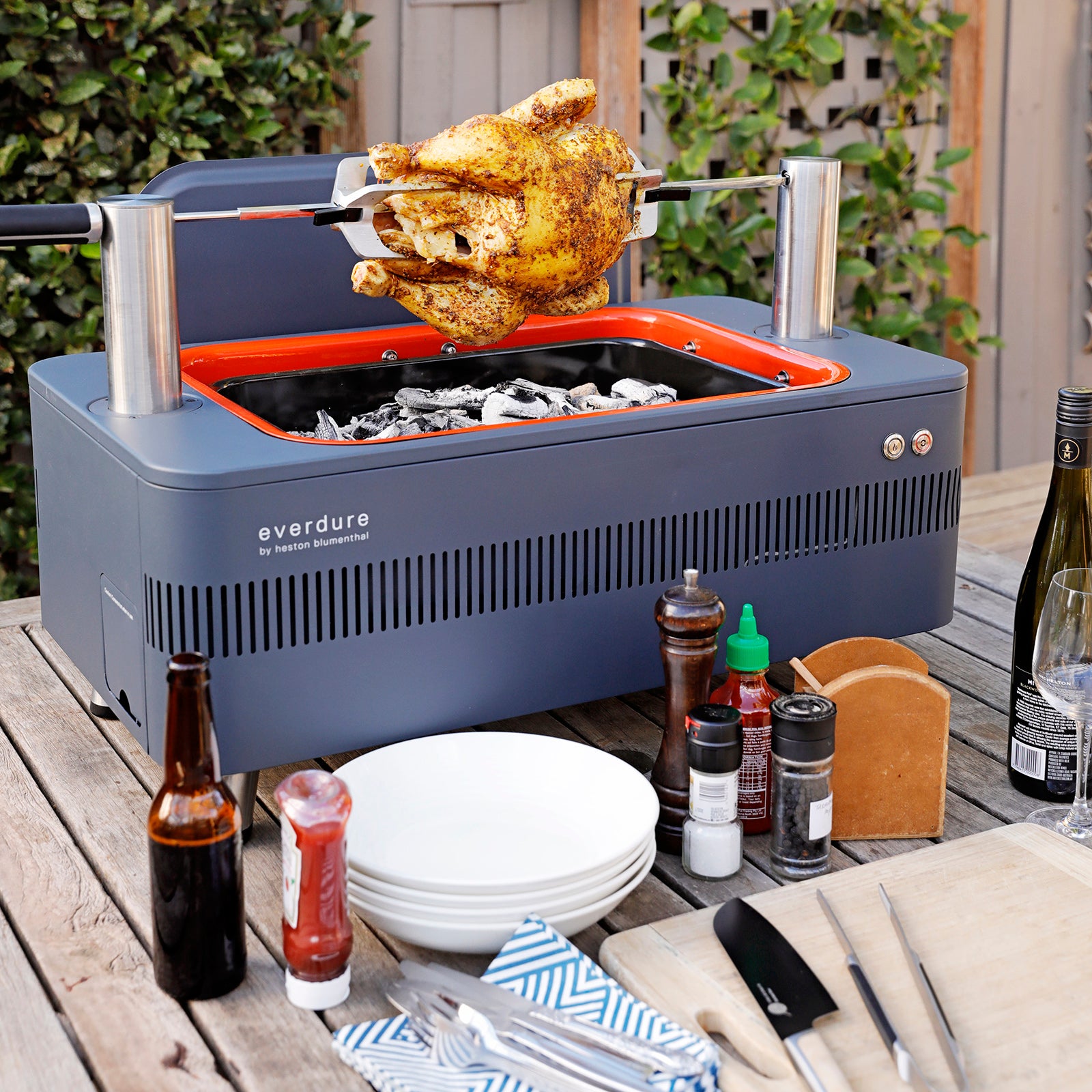 Everdure Fusion Electric Ignition Charcoal BBQ with Pedestal