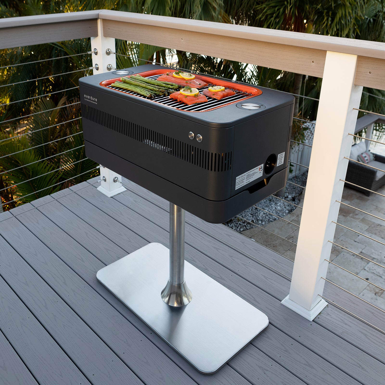 Everdure Fusion Electric Ignition Charcoal BBQ with Pedestal