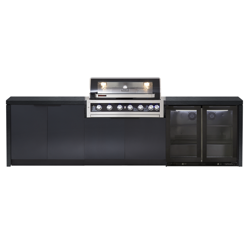Cabinex Galaxy Black (Classic) 6 Burner Outdoor Kitchen Package with Porcelain Benchtop