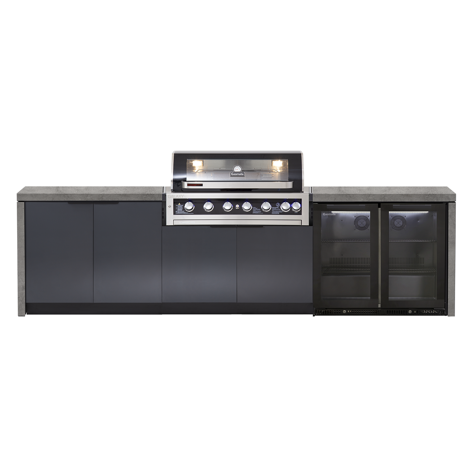 Cabinex Galaxy Black (Classic) 6 Burner Outdoor Kitchen Package with Porcelain Benchtop