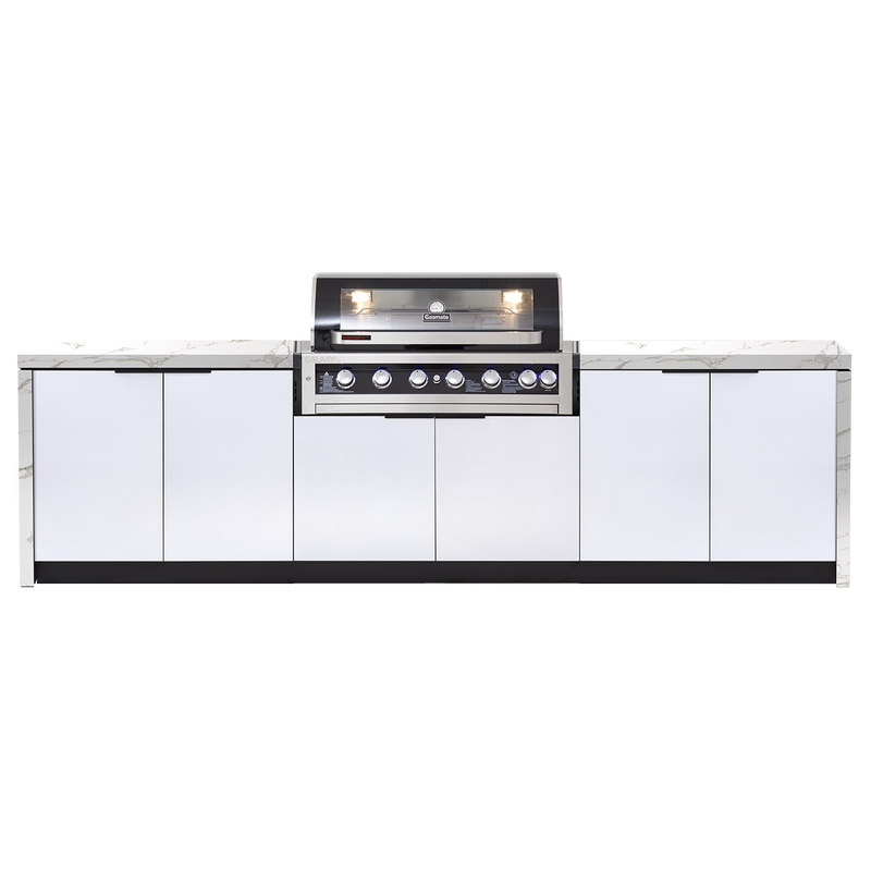 Cabinex Galaxy Black (Classic) 6 Burner Outdoor Kitchen Package with Porcelain Benchtop