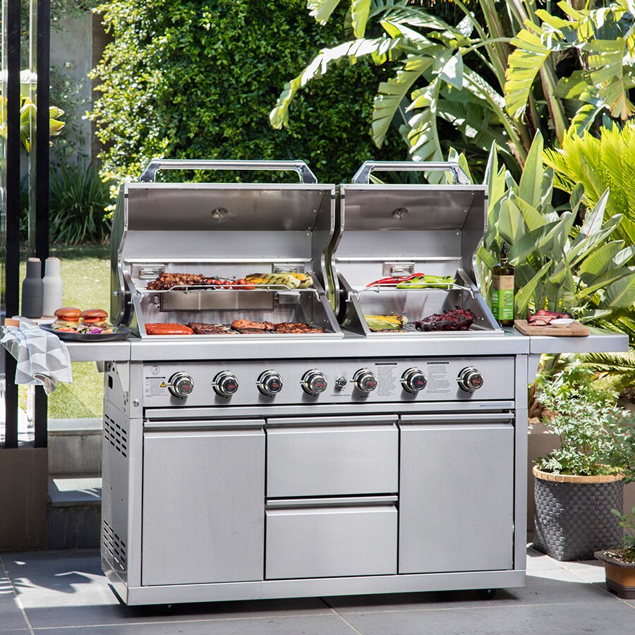 Gasmaster Hero Twin Hood 6 Burner BBQ