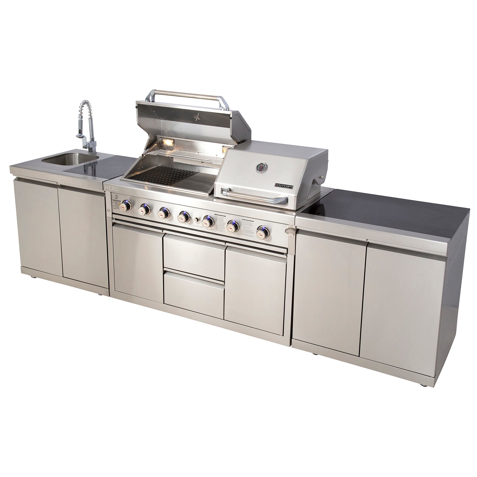 Gasmaster Hero Twin Hood 6 Burner BBQ Kitchen 3