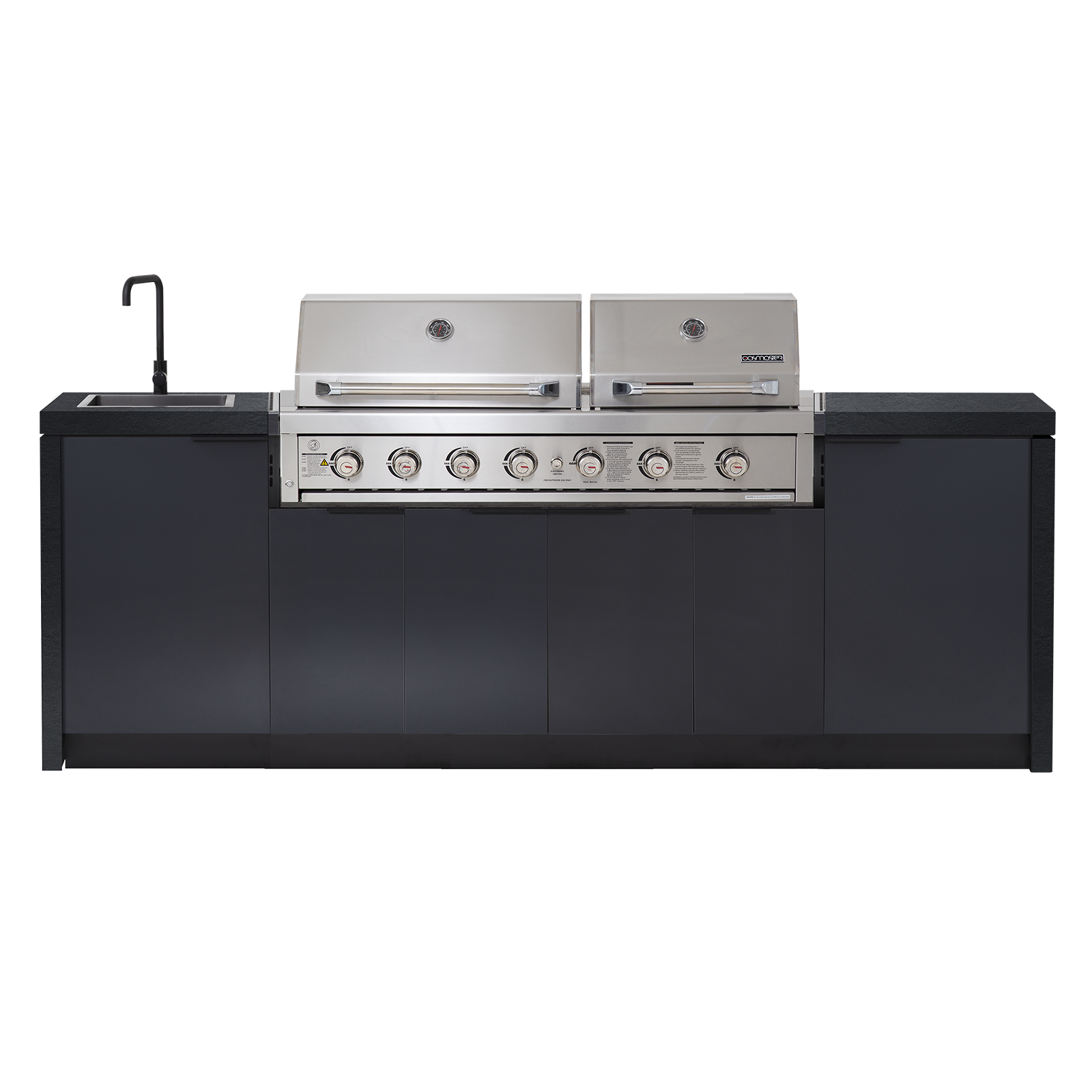 Cabinex Hero Twin Hood 6 Burner Package with Porcelain Benchtop