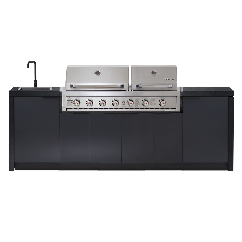 Cabinex Hero Twin Hood 6 Burner Package with Porcelain Benchtop