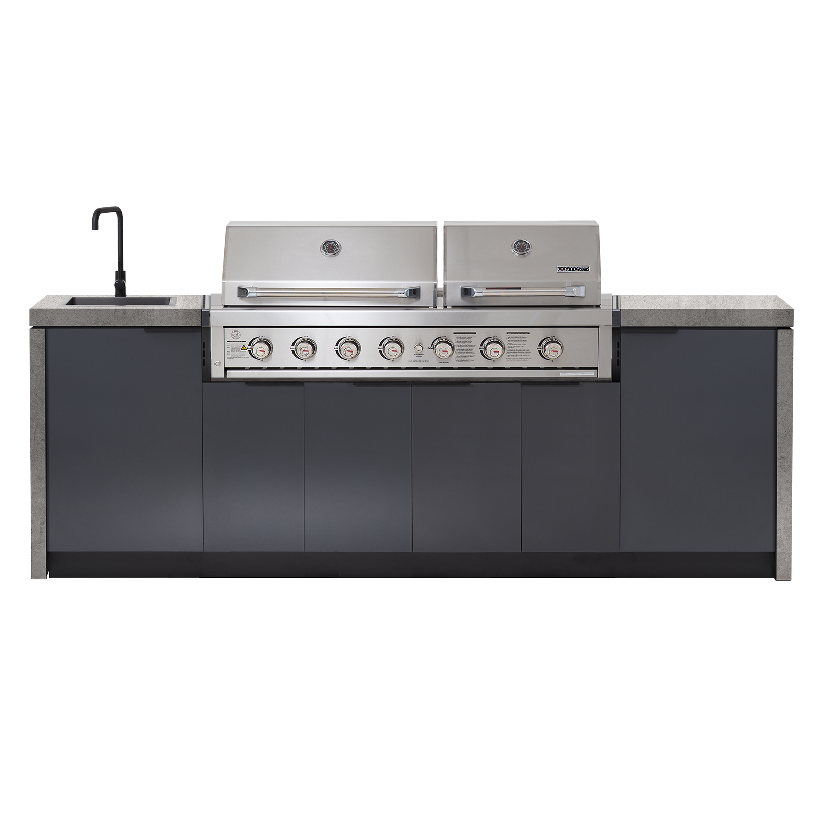 Cabinex Hero Twin Hood 6 Burner Package with Porcelain Benchtop