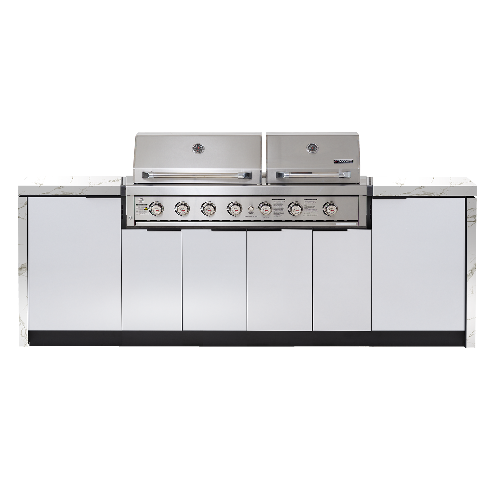 Cabinex Hero Twin Hood 6 Burner Package with Porcelain Benchtop