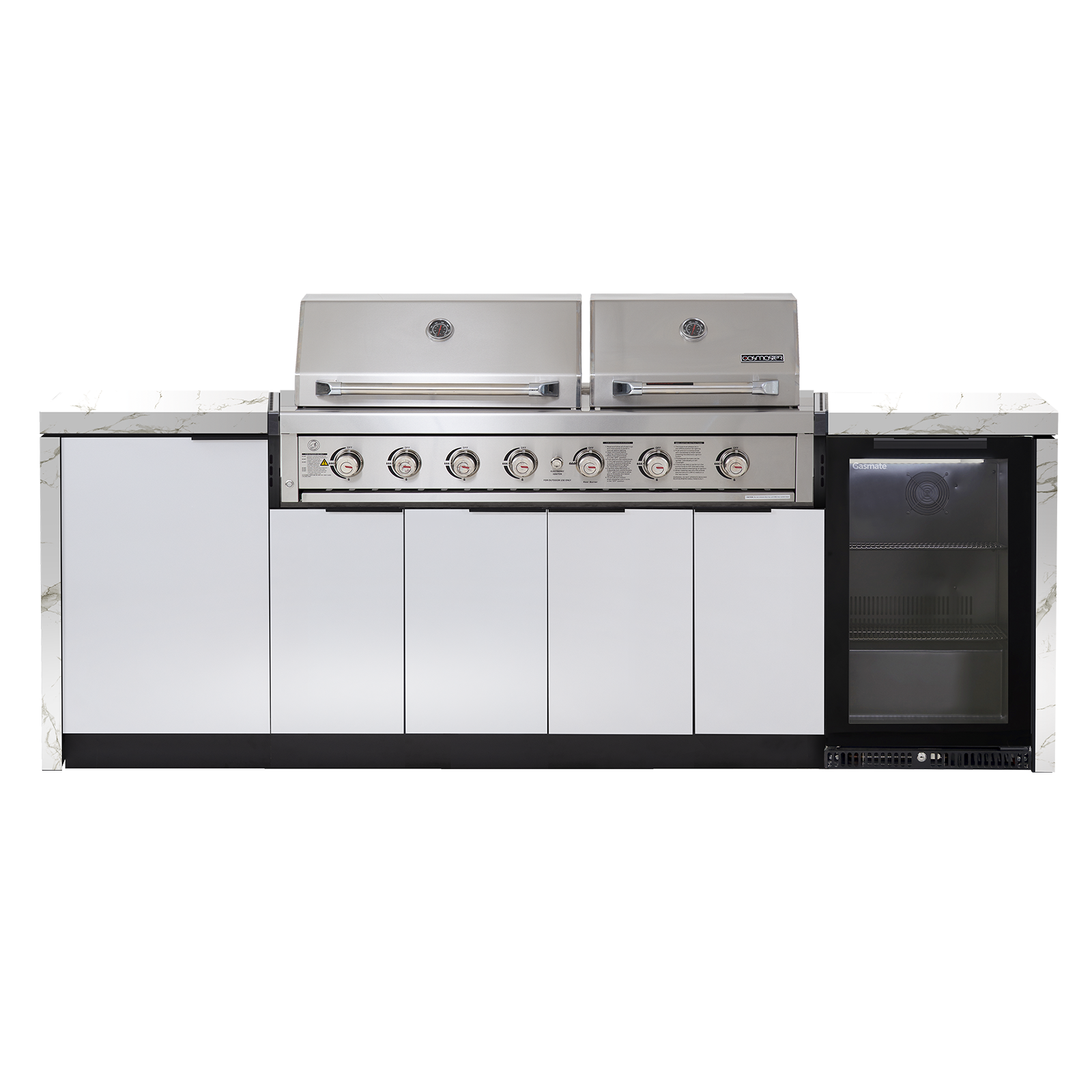 Cabinex Hero Twin Hood 6 Burner Package with Porcelain Benchtop