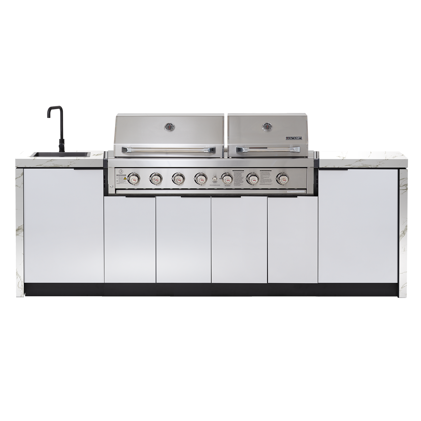 Cabinex Hero Twin Hood 6 Burner Package with Porcelain Benchtop