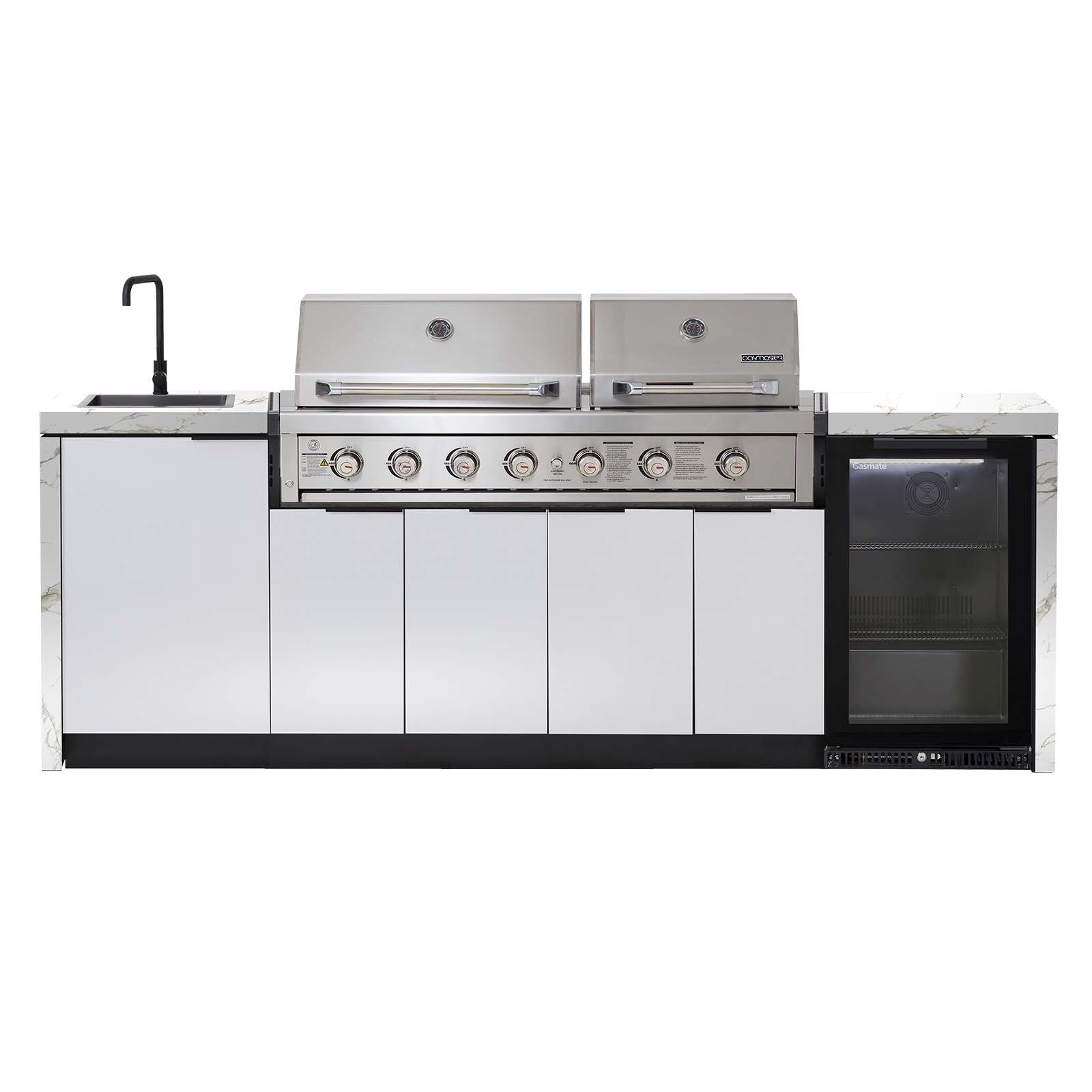 Cabinex Hero Twin Hood 6 Burner Package with Porcelain Benchtop