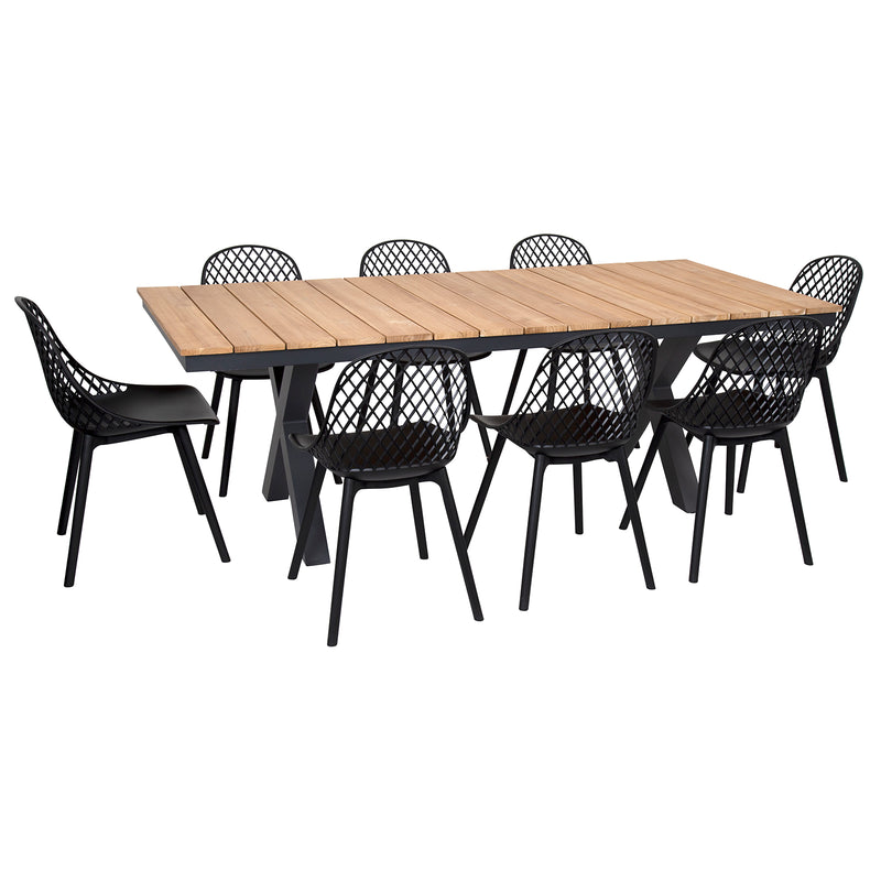 Excalibur Hampton Natural Teak Dining Setting with Jed Chairs