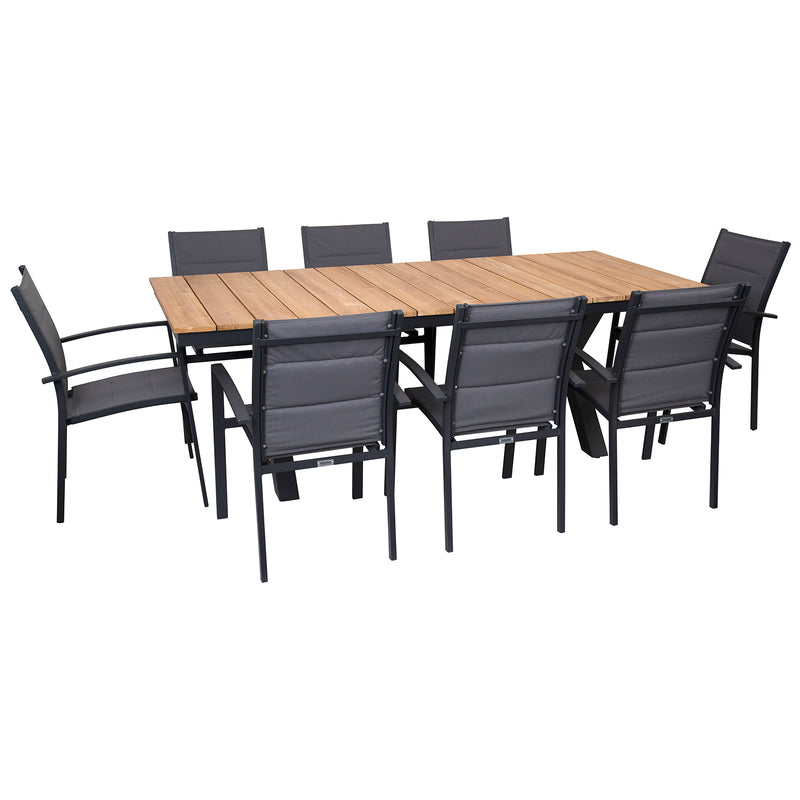Excalibur Hampton Natural Teak Dining Setting with Valencia Chairs