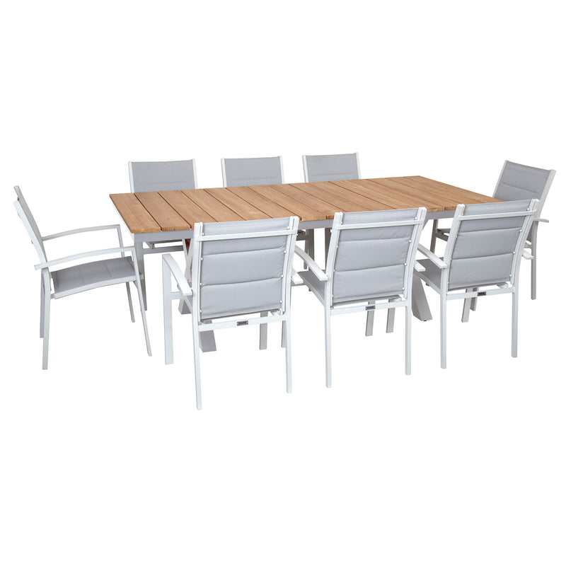 Excalibur Hampton Natural Teak Dining Setting with Valencia Chairs