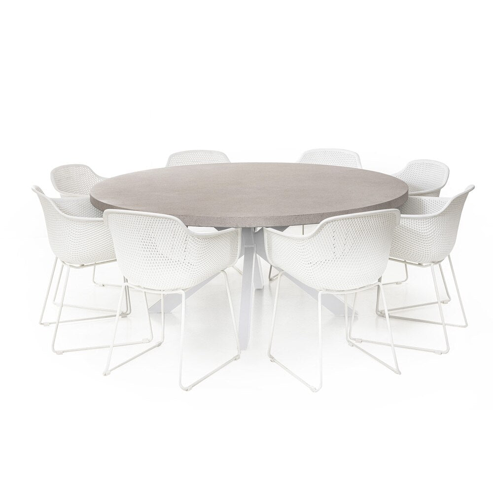 Excalibur Chelsea Round Dining Table with Lilac Chairs