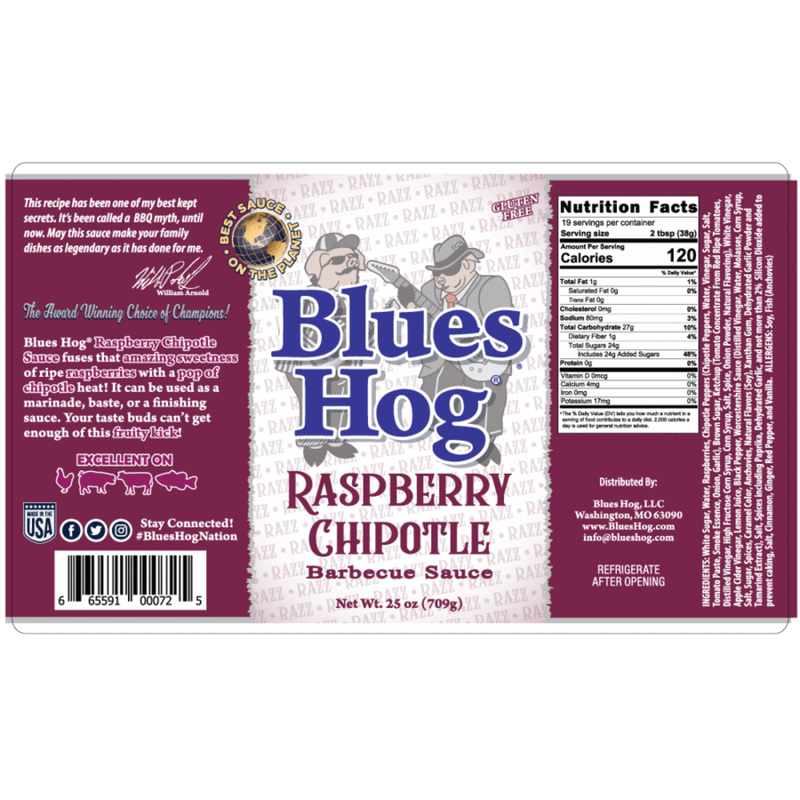 Blues Hog Raspberry Chipotle BBQ Sauce - 709g Squeeze Bottle