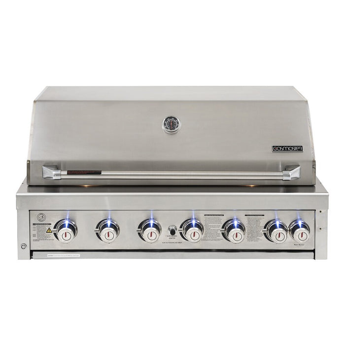 Bundle Gasmaster Hero 6 Burner BBQ & Dual Side Burner & 120cm Rangehood & Gasmate 2 Door 228L Bar Fridge